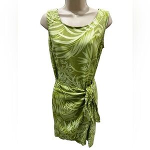caribbean joe sleeveless faux wrap Hawaiian floral tropical dress-Petite